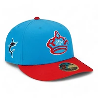 Miami Marlins Blue and Red Low Profile New Era 59FIFTY Fitted Hat