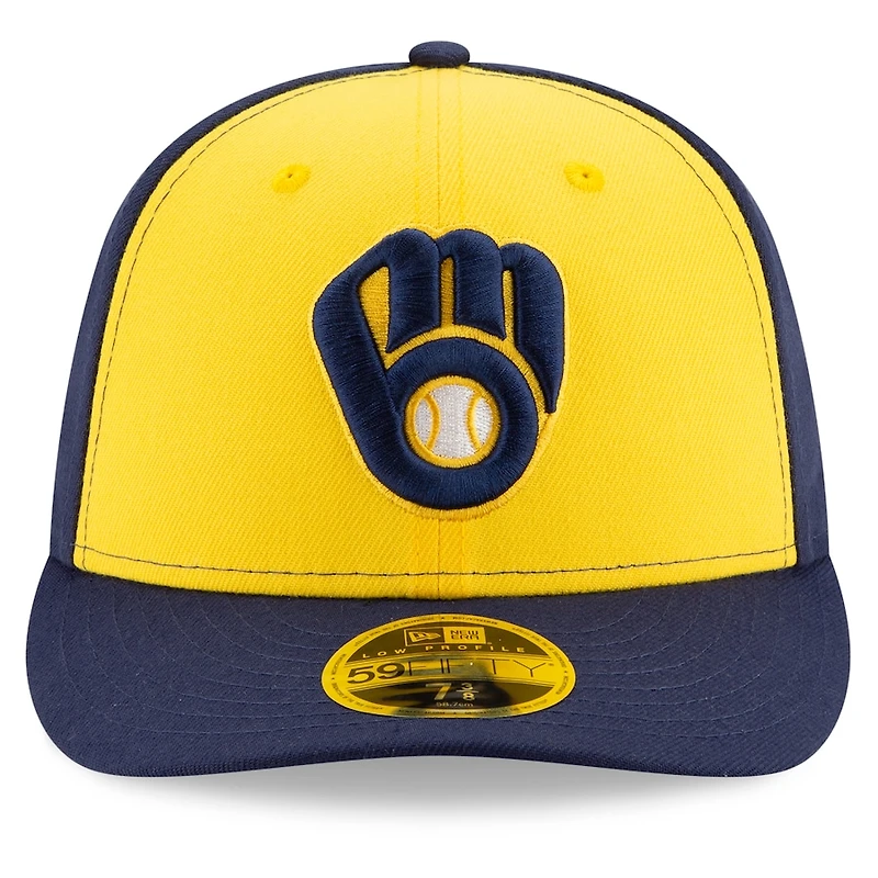 Milwaukee Brewers Navy and Yellow Alternate Low Profile New Era 59FIFTY Fitted Hat