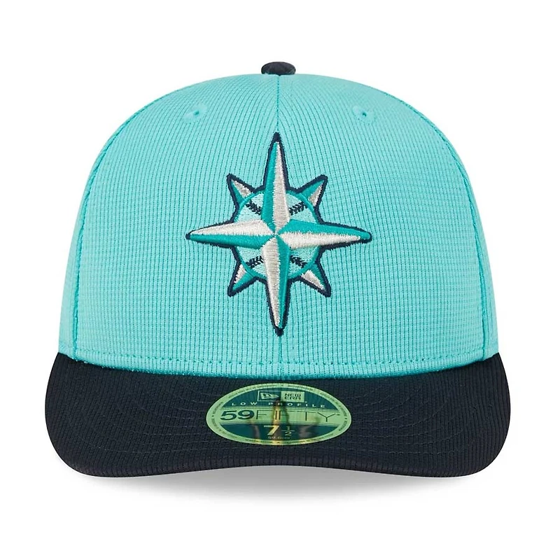 Seattle Mariners Aqua and Navy Spring Training Low Profile New Era 59FIFTY Fitted Hat