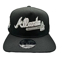 Atlanta Braves Black and Silver Metallic 1995 WS Patch New Era A-Frame Snapback Hat