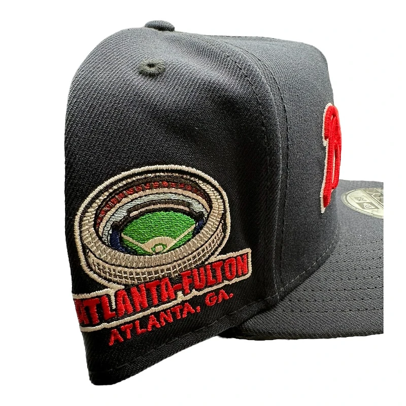 Atlanta Braves Navy Fulton County Stadium Patch New Era A-Frame Snapback Hat