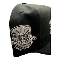 Los Angeles Dodgers Black and Silver Metallic 50th Anni Patch New Era A-Frame Snapback Hat