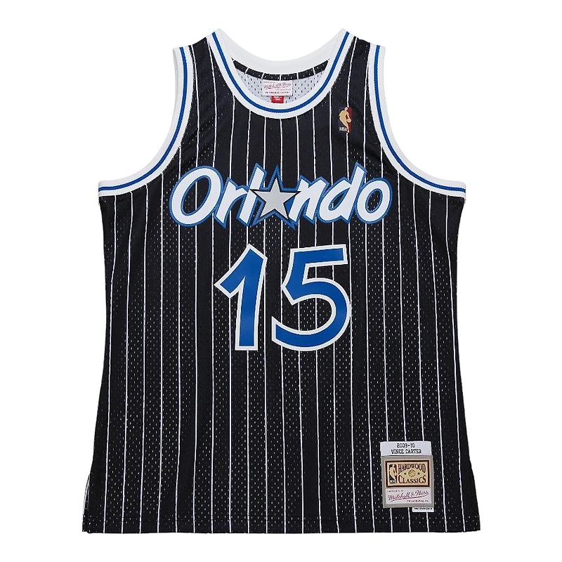 Orlando Magic Vince Carter Mitchell & Ness 2009-10 Hardwood Classics Swingman Player Black Pinstripe Jersey