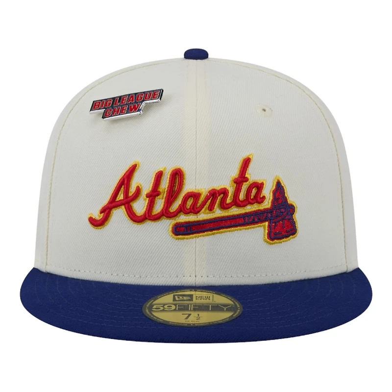 Atlanta Braves Chrome Script Big League Chew Original New Era 59FIFTY Fitted Hat