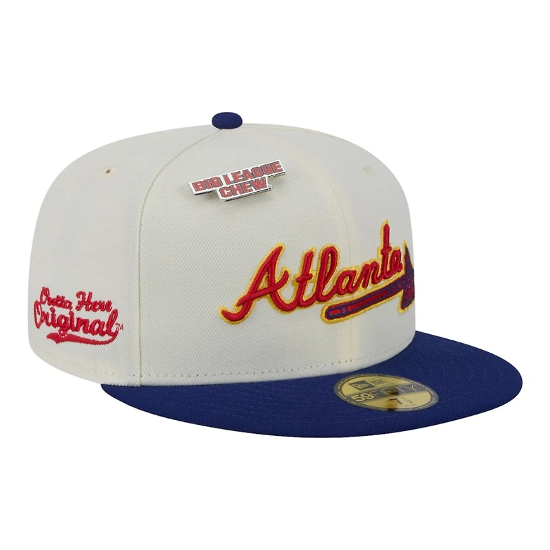 Atlanta Braves Chrome Script Big League Chew Original New Era 59FIFTY Fitted Hat