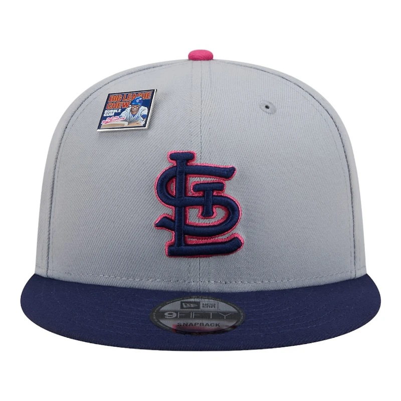 St. Louis Cardinals Gray and Navy Raspberry Big League Chew New Era 9FIFTY Snapback Hat