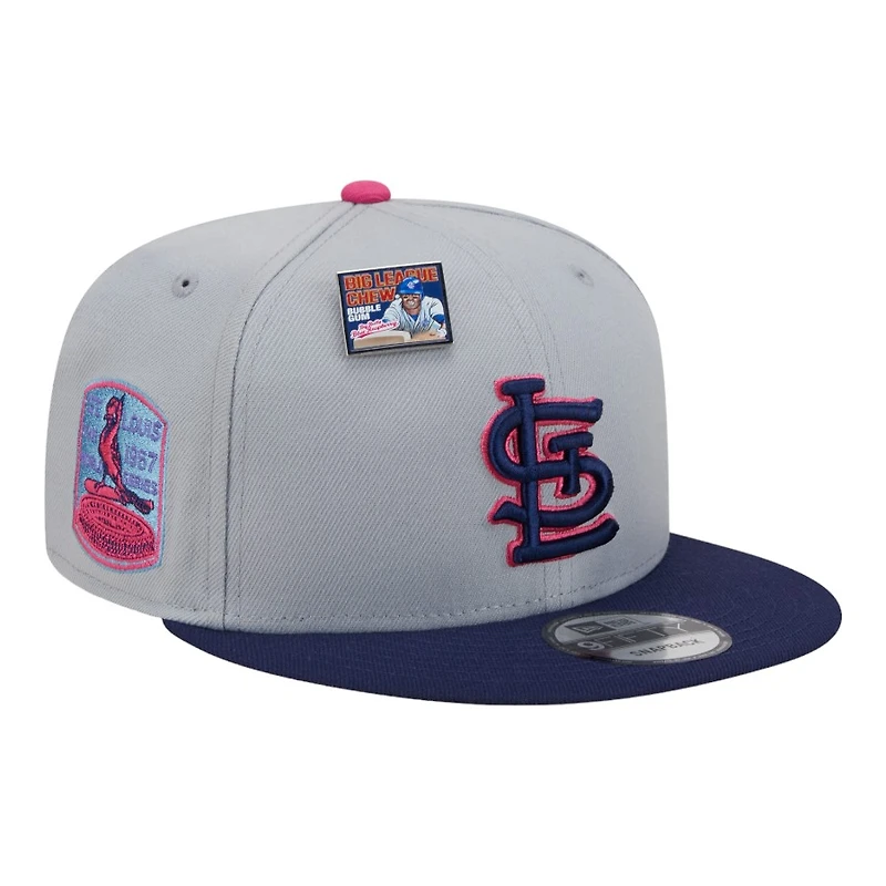 St. Louis Cardinals Gray and Navy Raspberry Big League Chew New Era 9FIFTY Snapback Hat