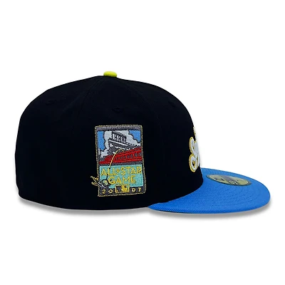 San Francisco Giants Black Blue Two Tone 2007 ASG Patch Green UV New Era 59FIFTY Fitted Hat