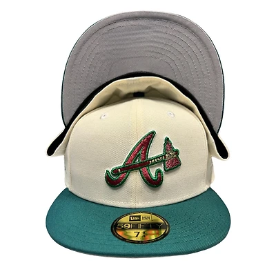 Atlanta Braves Chrome and Green Side Batty Gray UV New Era 59FIFTY Fitted Hat