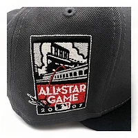 San Francisco Giants Graphite and Black Kat Alcatraz 2007 All Star Game Patch Gray UV New Era 59Fifty Fitted Hat