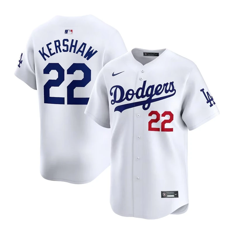 Los Angeles Dodgers Clayton Kershaw Nike White Home Limited Player Jersey