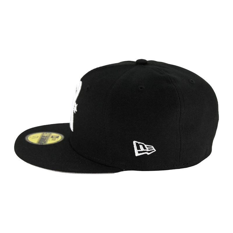 Texas Rangers Black and White City Connect Logo Gray UV 59FIFTY Fitted Hat