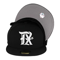 Texas Rangers Black and White City Connect Logo Gray UV 59FIFTY Fitted Hat