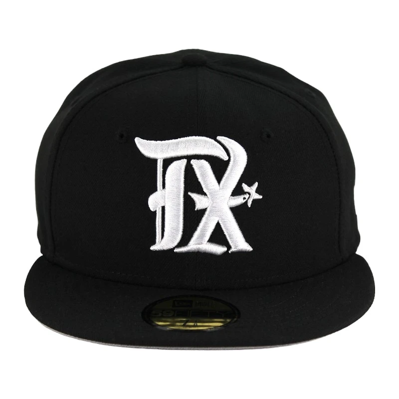 Texas Rangers Black and White City Connect Logo Gray UV 59FIFTY Fitted Hat