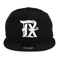 Texas Rangers Black and White City Connect Logo Gray UV 59FIFTY Fitted Hat