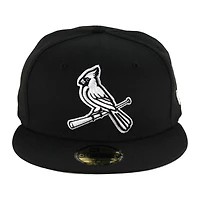 St. Louis Cardinals Black and White Bird Logo Gray UV 59FIFTY Fitted Hat