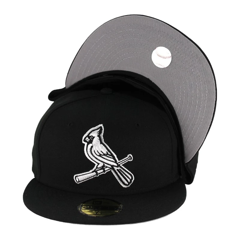 St. Louis Cardinals Black and White Bird Logo Gray UV 59FIFTY Fitted Hat
