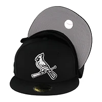 St. Louis Cardinals Black and White Bird Logo Gray UV 59FIFTY Fitted Hat
