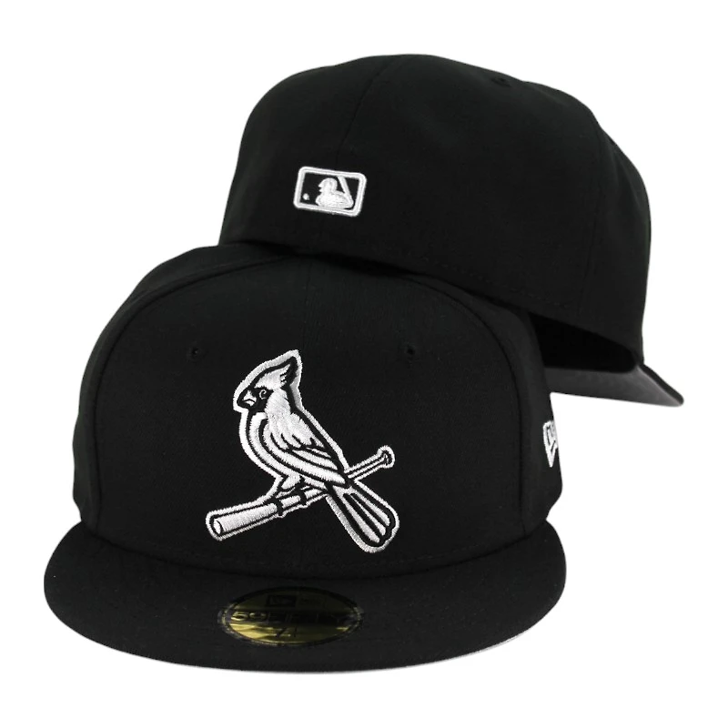 St. Louis Cardinals Black and White Bird Logo Gray UV 59FIFTY Fitted Hat