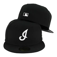 Cleveland Indians Black and White Cooperstown Logo Gray UV 59FIFTY Fitted Hat