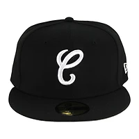 Chicago White Sox Black and Cursive C Logo Gray UV 59FIFTY Fitted Hat