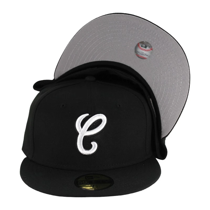 Chicago White Sox Black and Cursive C Logo Gray UV 59FIFTY Fitted Hat