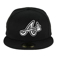 Atlanta Braves Black and White Tomahawk Logo Gray UV 59FIFTY Fitted Hat