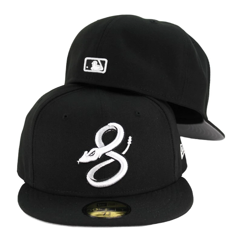 Arizona Diamondbacks Black and White City Connect Logo Gray UV 59FIFTY Fitted Hat