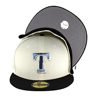 Texas Rangers Chrome and Black Blue Logo Gray UV 59FIFTY Fitted Hat