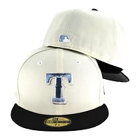 Texas Rangers Chrome and Black Blue Logo Gray UV 59FIFTY Fitted Hat