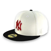 New York Yankees Chrome and Black Red Logo Gray UV 59FIFTY Fitted Hat