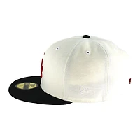 Los Angeles Dodgers Chrome and Black Red Logo Gray UV 59FIFTY Fitted Hat