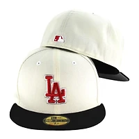 Los Angeles Dodgers Chrome and Black Red Logo Gray UV 59FIFTY Fitted Hat
