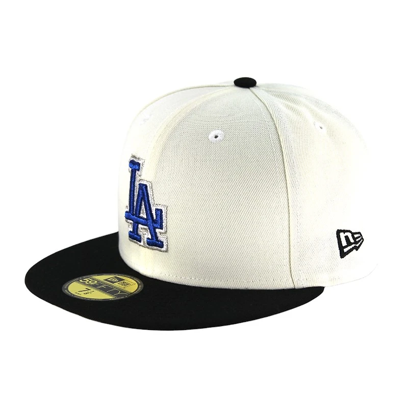 Los Angeles Dodgers Chrome and Black Royal Blue Logo Gray UV 59FIFTY Fitted Hat