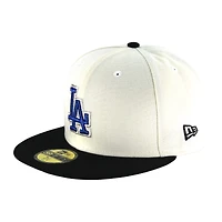 Los Angeles Dodgers Chrome and Black Royal Blue Logo Gray UV 59FIFTY Fitted Hat