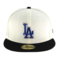 Los Angeles Dodgers Chrome and Black Royal Blue Logo Gray UV 59FIFTY Fitted Hat