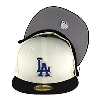 Los Angeles Dodgers Chrome and Black Royal Blue Logo Gray UV 59FIFTY Fitted Hat