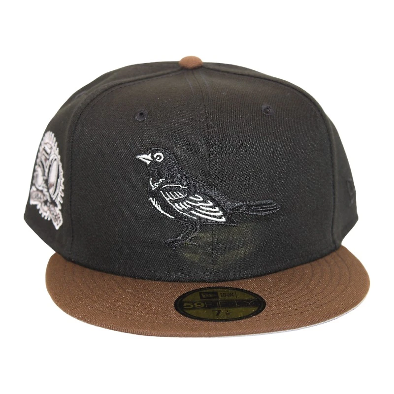 Baltimore Orioles Black and Brown "DPM Stock Pack" 50th Anniversary Patch Gray UV New Era 59Fifty Fitted Hat