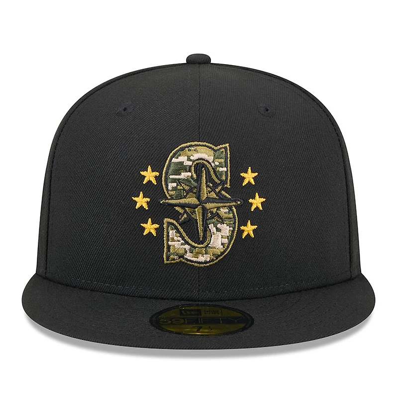 Seattle Mariners Black 2024 Armed Forces Day New Era 59FIFTY Fitted Hat