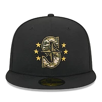Seattle Mariners Black 2024 Armed Forces Day New Era 59FIFTY Fitted Hat