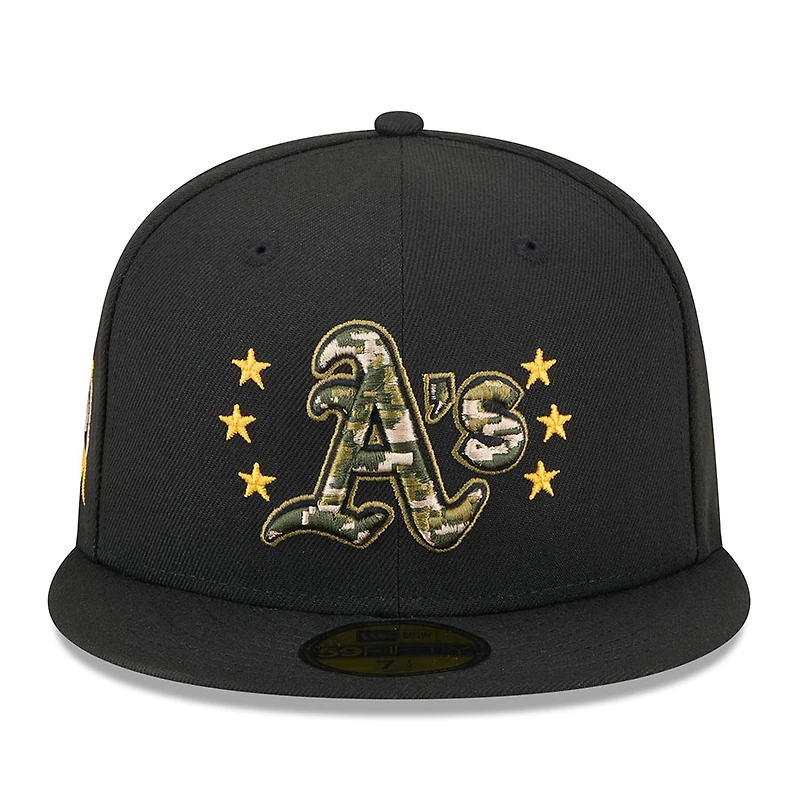 Oakland Athletics Black 2024 Armed Forces Day New Era 59FIFTY Fitted Hat