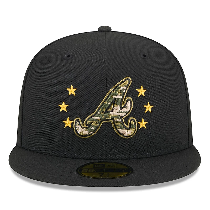 Atlanta Braves Black 2024 Armed Forces Day New Era 59FIFTY Fitted Hat