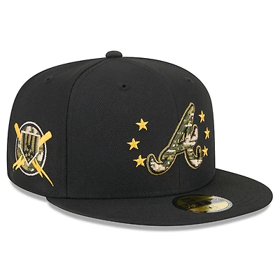 Atlanta Braves Black 2024 Armed Forces Day New Era 59FIFTY Fitted Hat