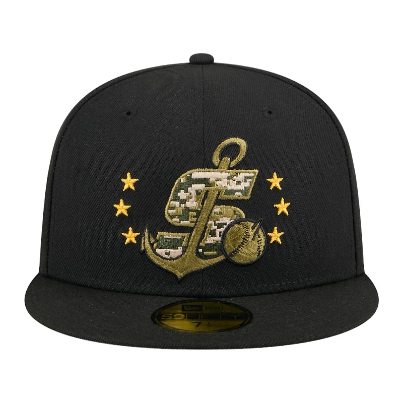 Stockton Ports Black 2024 Armed Forces Day New Era 59FIFTY Fitted Hat