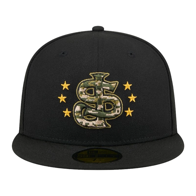 San Jose Giants Black 2024 Armed Forces Day New Era 59FIFTY Fitted Hat