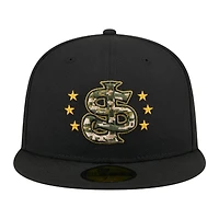 San Jose Giants Black 2024 Armed Forces Day New Era 59FIFTY Fitted Hat