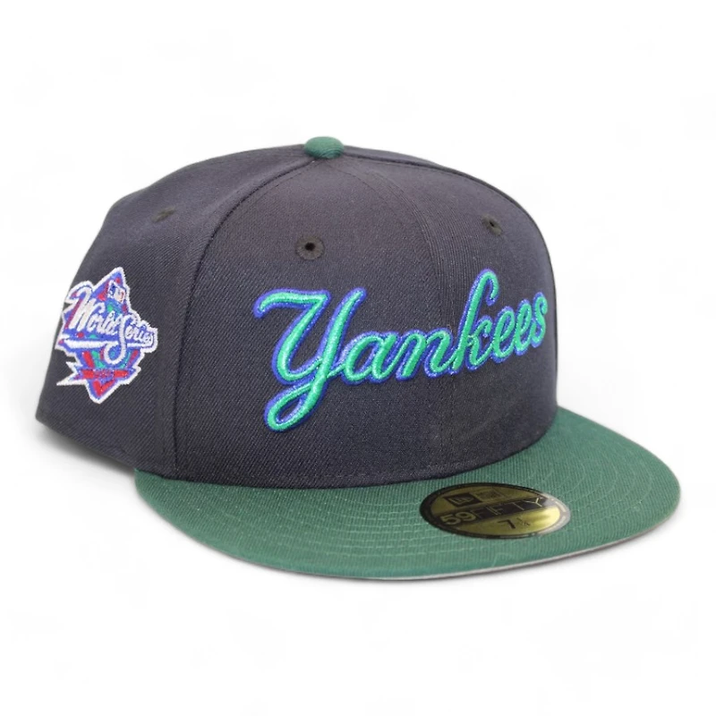 New York Yankees Navy and Green "FlyGuy Judges Pack" 1998 World Series Patch Gray UV Era 59Fifty Fitted Hat