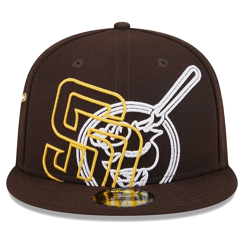 San Diego Padres Brown Game Day Overlap Gray UV New Era 59Fifty Fitted Hat