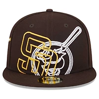 San Diego Padres Brown Game Day Overlap Gray UV New Era 59Fifty Fitted Hat