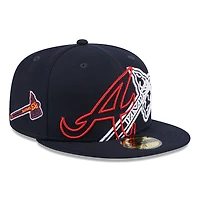 Atlanta Braves Navy Game Day Overlap Gray UV New Era 59Fifty Fitted Hat